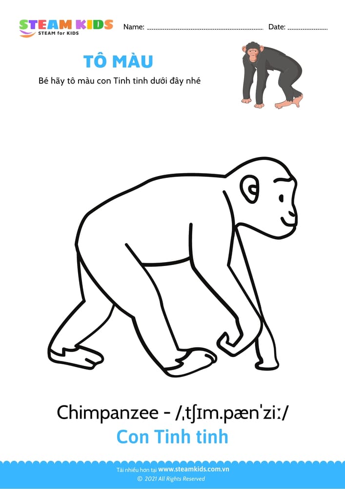 Bài tập Tô màu - Tô màu Con Tinh tinh