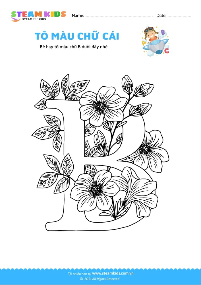 Bài tập Tô màu - Tô màu chữ B