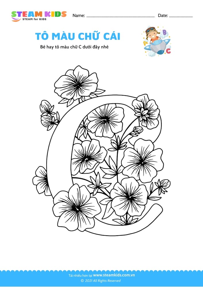 Bài tập Tô màu - Tô màu chữ C