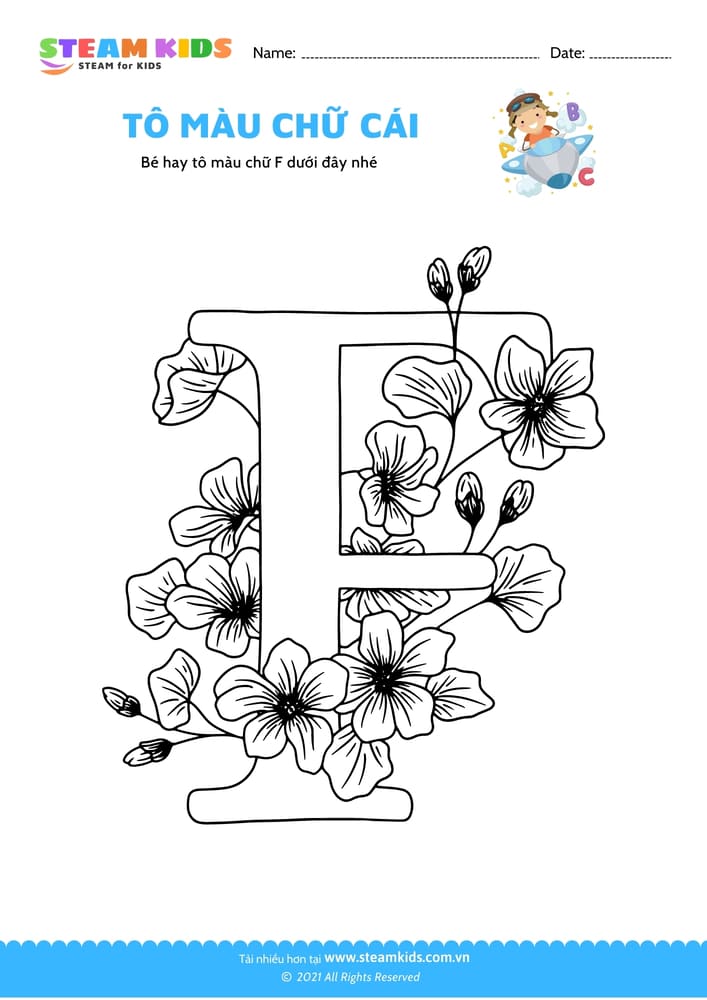 Bài tập Tô màu - Tô màu chữ F