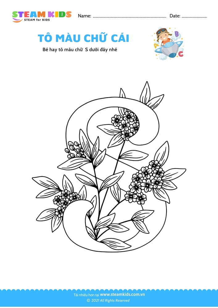 Bài tập Tô màu - Tô màu chữ S