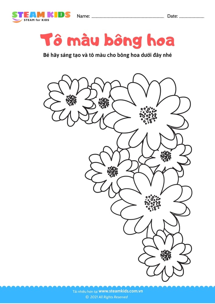 Bài tập Tô màu - Tô màu bông hoa - B6