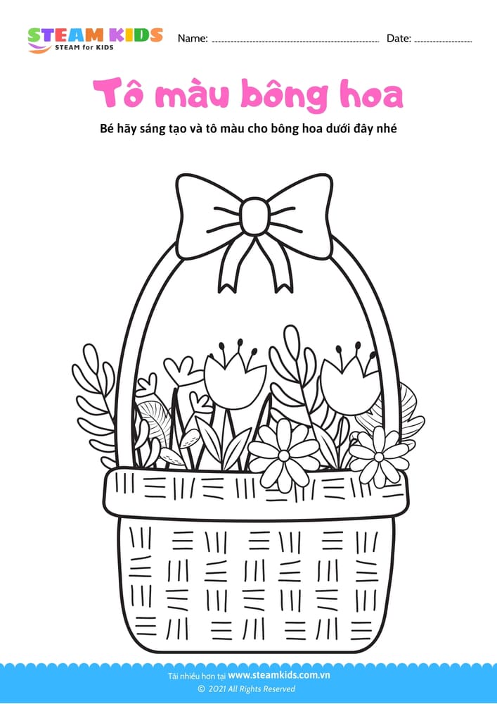 Bài tập Tô màu - Tô màu bông hoa - B10