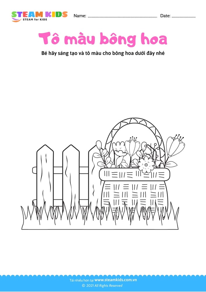 Bài tập Tô màu - Tô màu bông hoa - B11