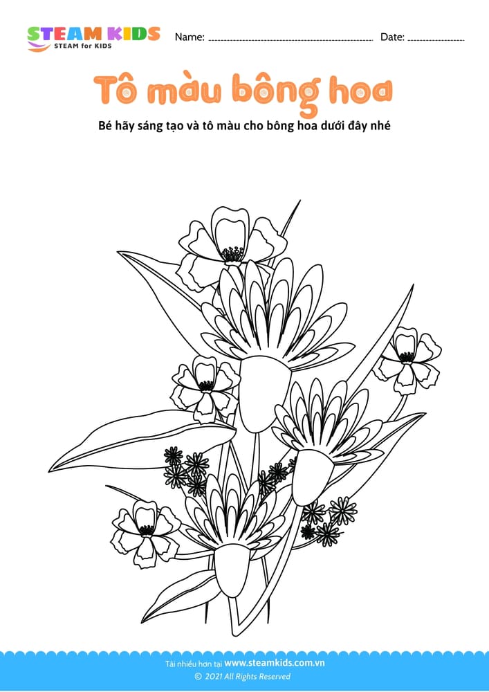 Bài tập Tô màu - Tô màu bông hoa - B12