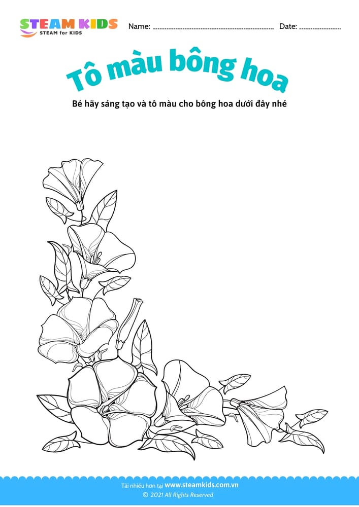 Bài tập Tô màu - Tô màu bông hoa - B16