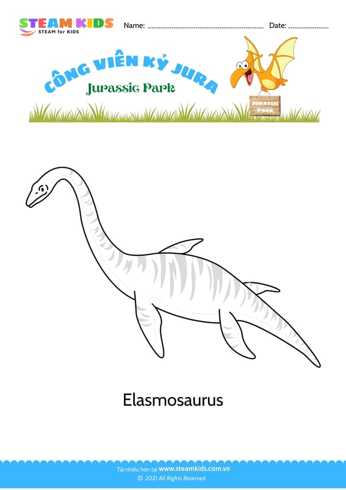 Bài tập Tô màu - Tô màu khủng long - B8