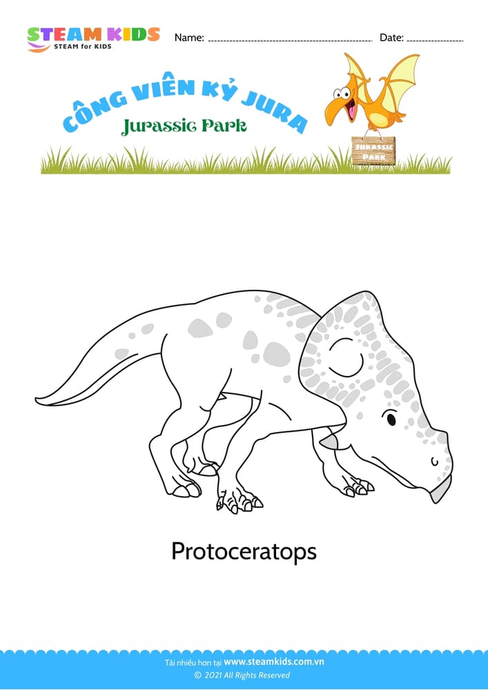 Bài tập Tô màu - Tô màu khủng long - B12