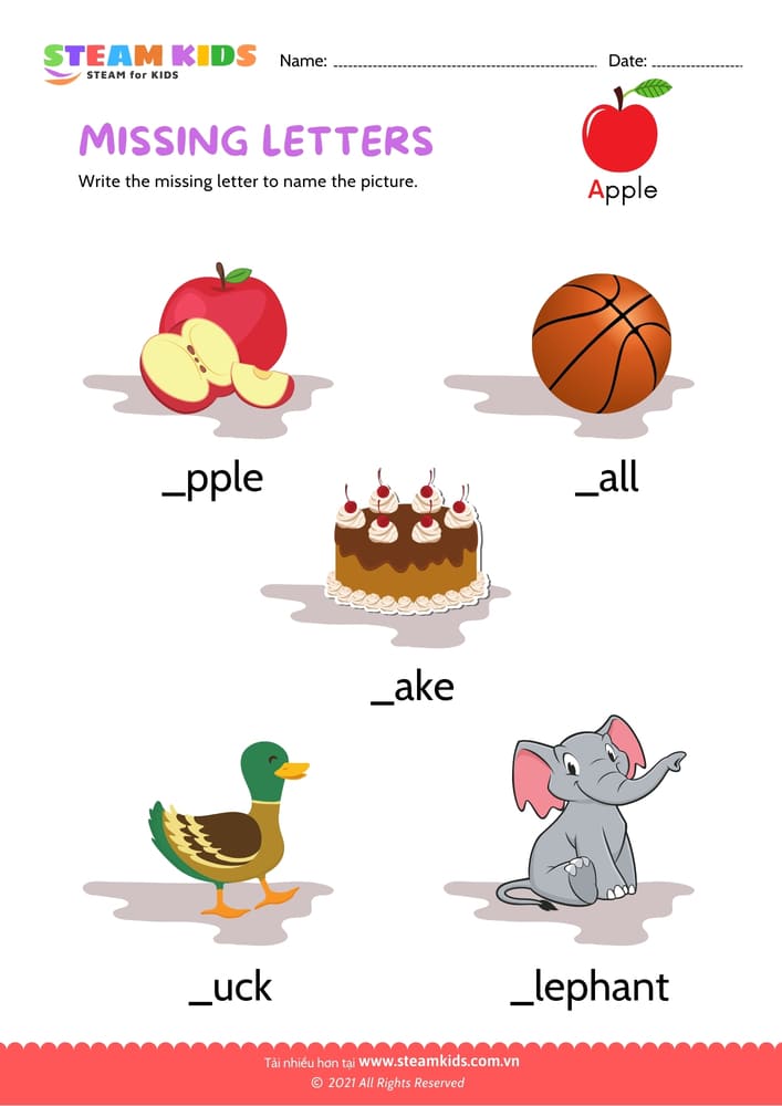 Bài tập tiếng anh - Missing letters - B1