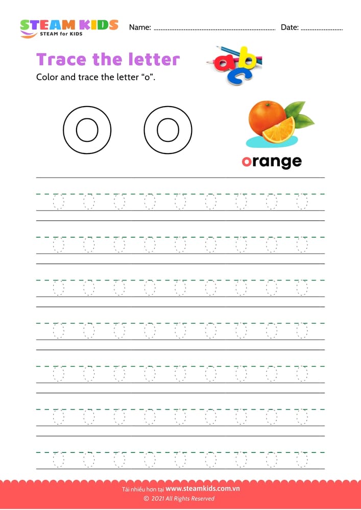 Bài tập tiếng anh - Write lowercase letter