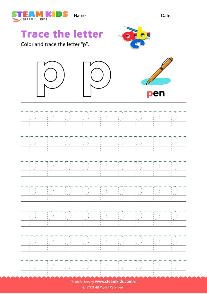 Bài tập tiếng anh - Write lowercase letter 