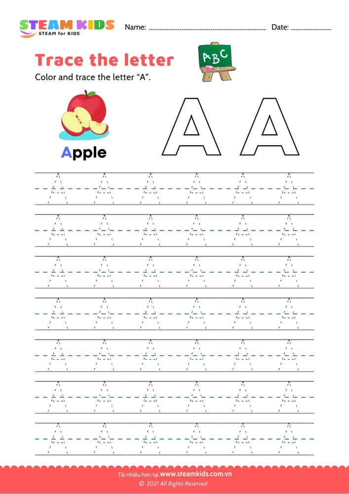 Bài tập tiếng anh - Write uppercase letter