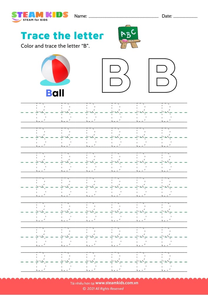Bài tập tiếng anh - Write uppercase letter