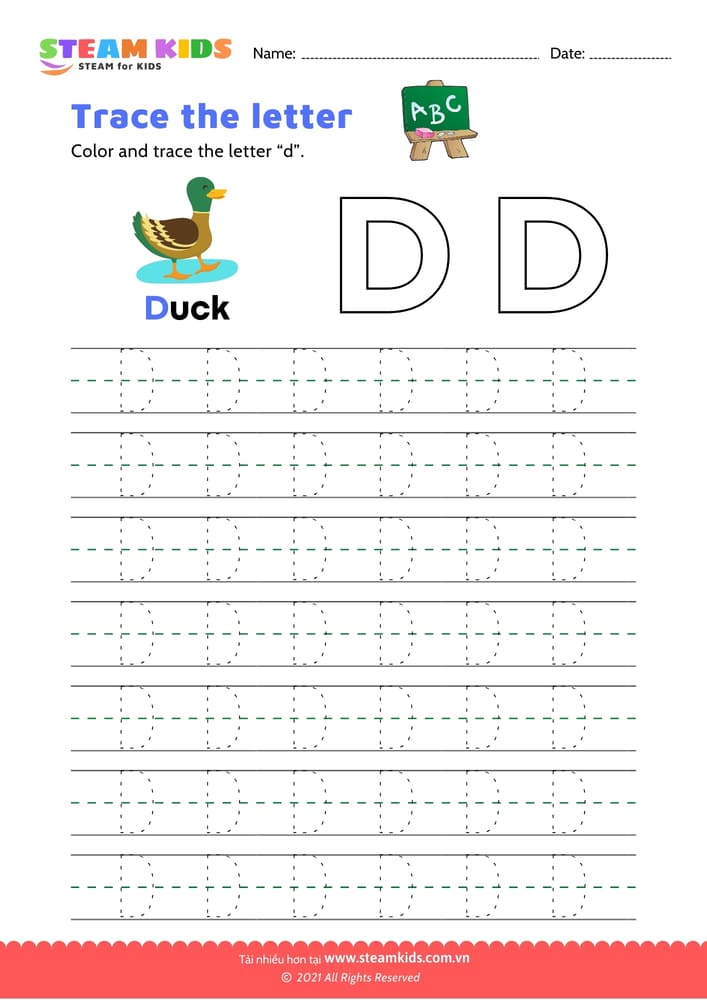 Bài tập tiếng anh - Write uppercase letter