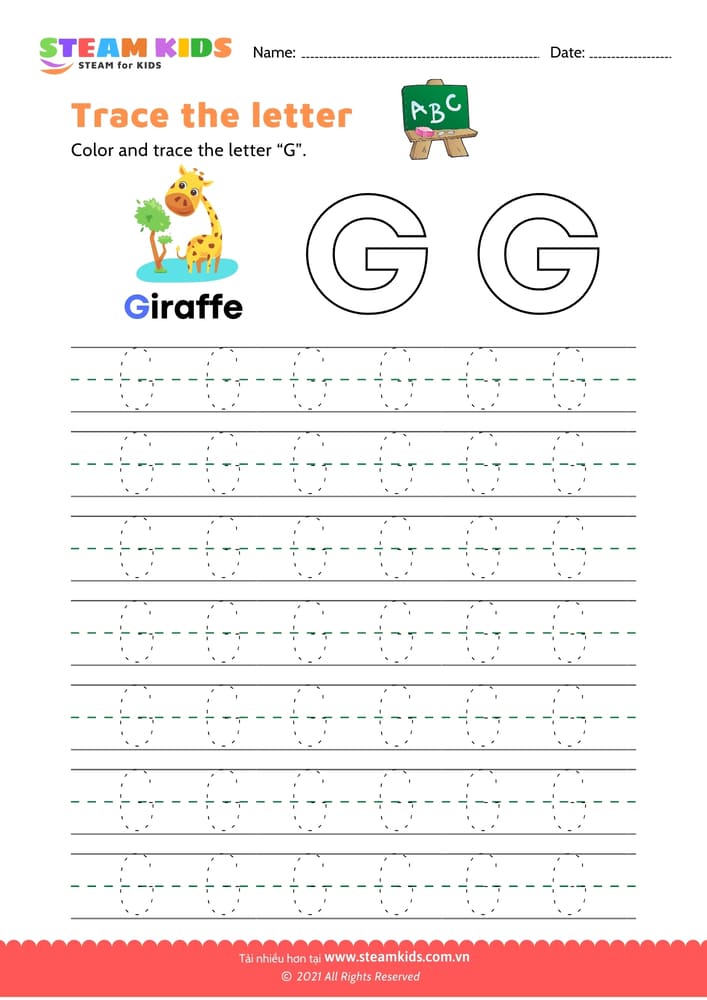 Bài tập tiếng anh - Write uppercase letter 