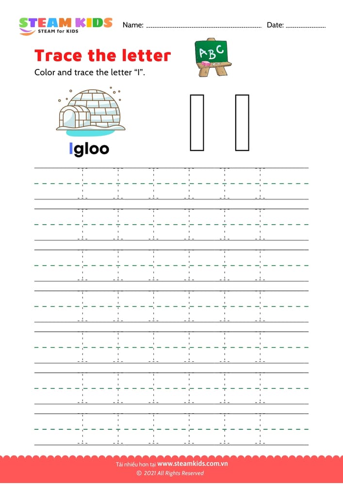 Bài tập tiếng anh - Write uppercase letter