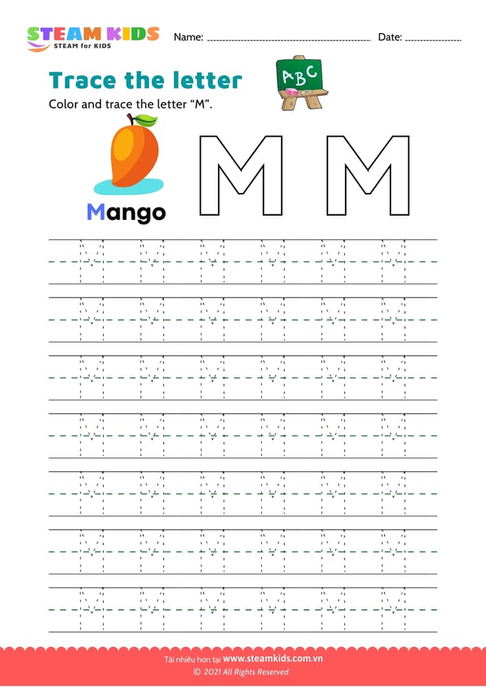 Bài tập tiếng anh - Write uppercase letter