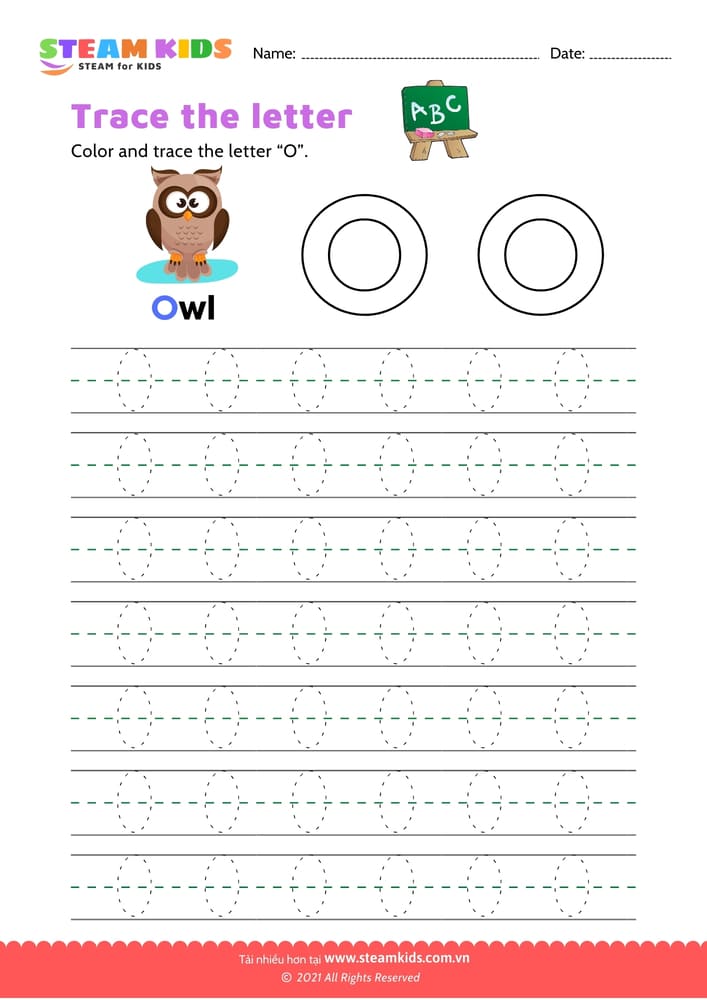 Bài tập tiếng anh - Write uppercase letter