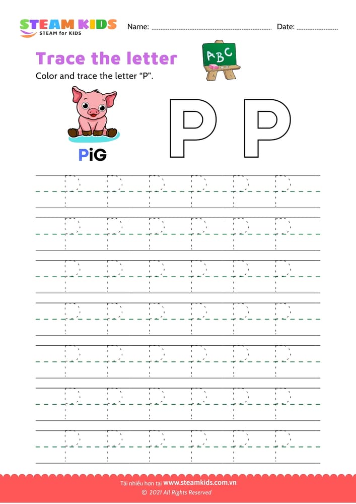 Bài tập tiếng anh - Write uppercase letter