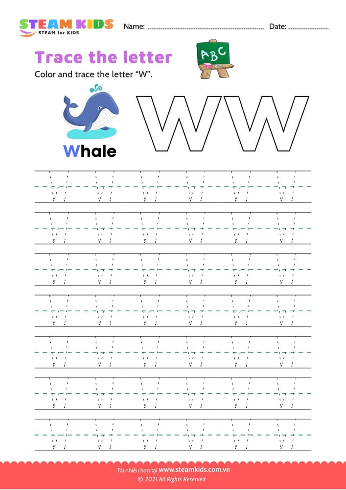 Bài tập tiếng anh - Write uppercase letter 