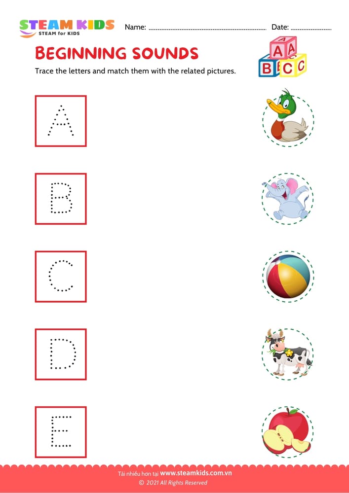 Bài tập tiếng anh - Beginning Sounds - B1