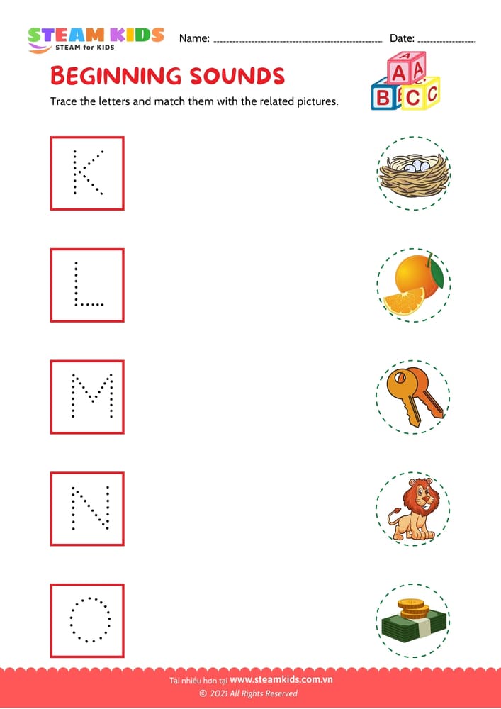 Bài tập tiếng anh - Beginning Sounds - B3