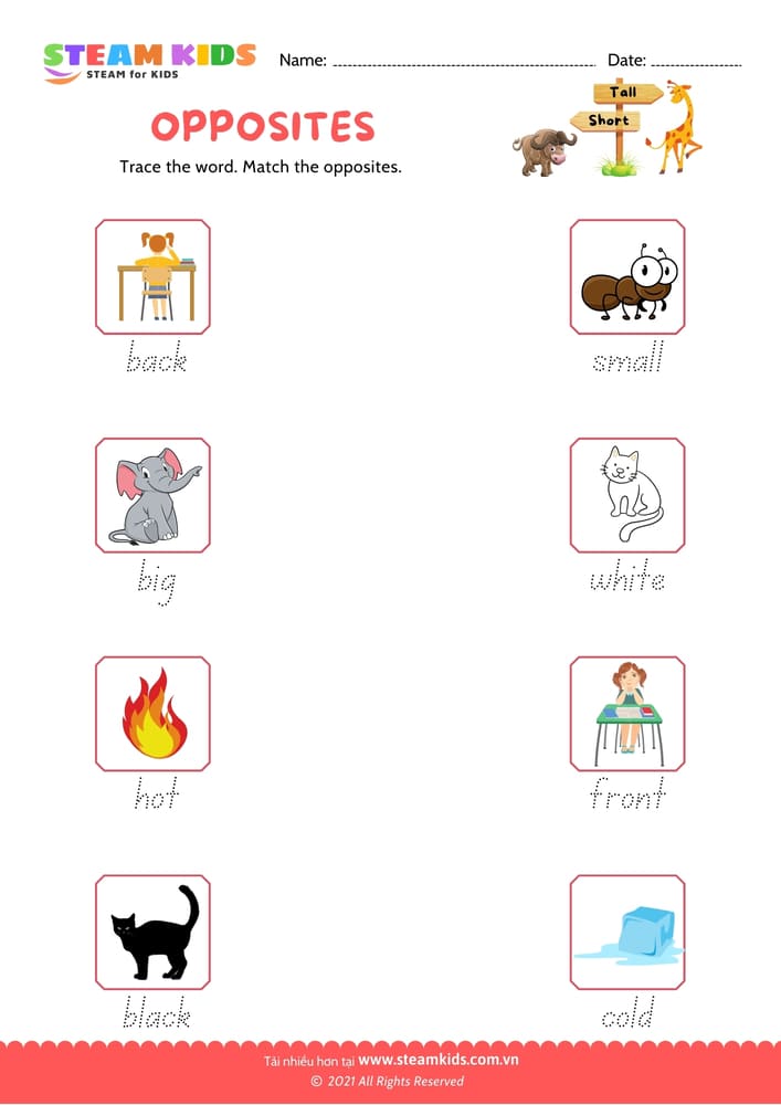 Bài tập tiếng anh - Opposite Words - B2