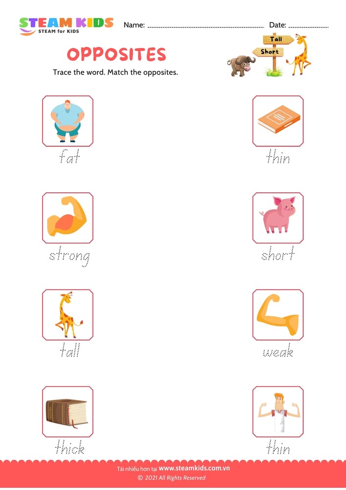 Bài tập tiếng anh - Opposite Words - B10