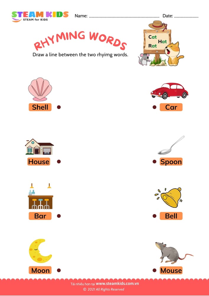 Bài tập tiếng anh - Rhyming words - B4