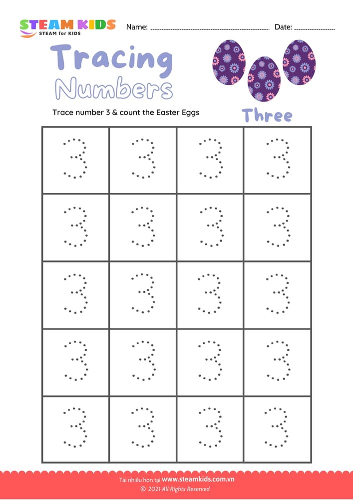 Bài tập tiếng anh - Write number 3