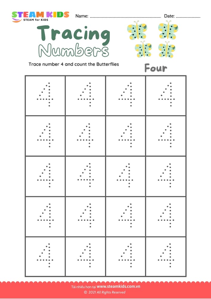 Bài tập tiếng anh - Write number 4