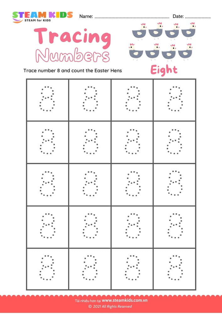 Bài tập tiếng anh - Write number 8