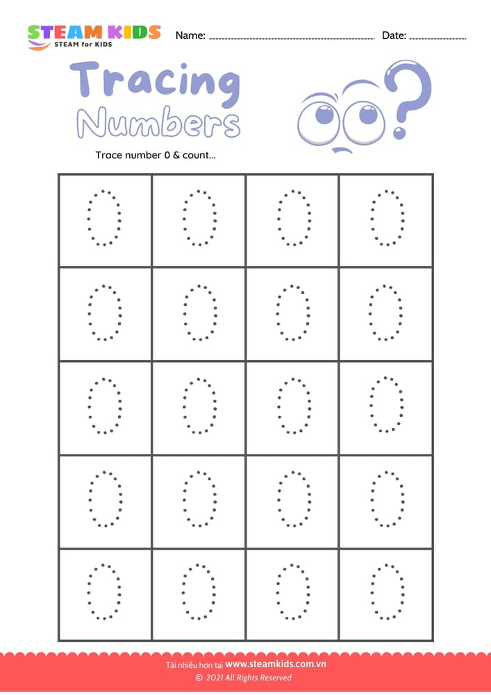 Bài tập tiếng anh - Write number 0