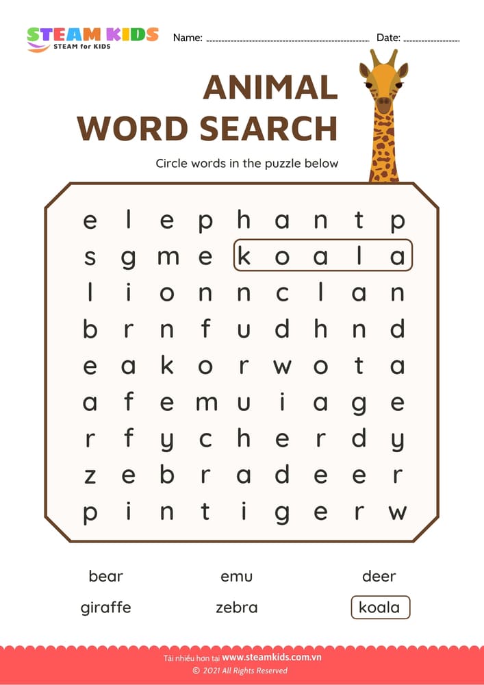 Bài tập tiếng anh - Words Search - B1