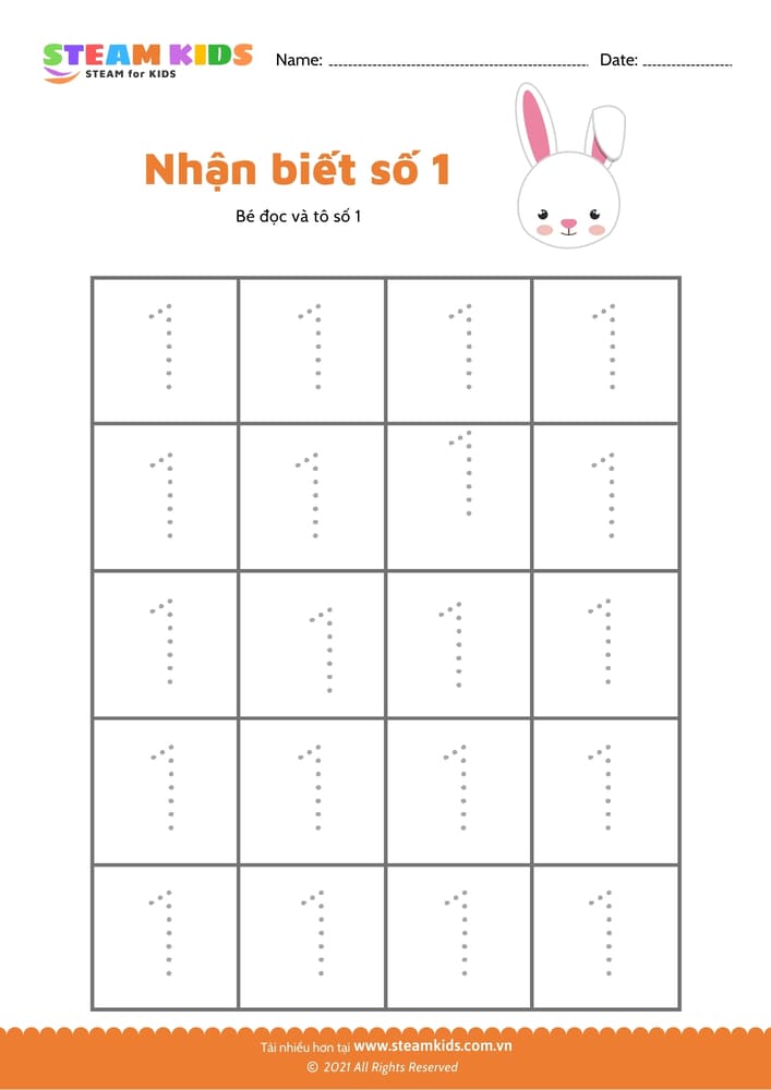 Bài tập toán tư duy - Nhận biết số - B10