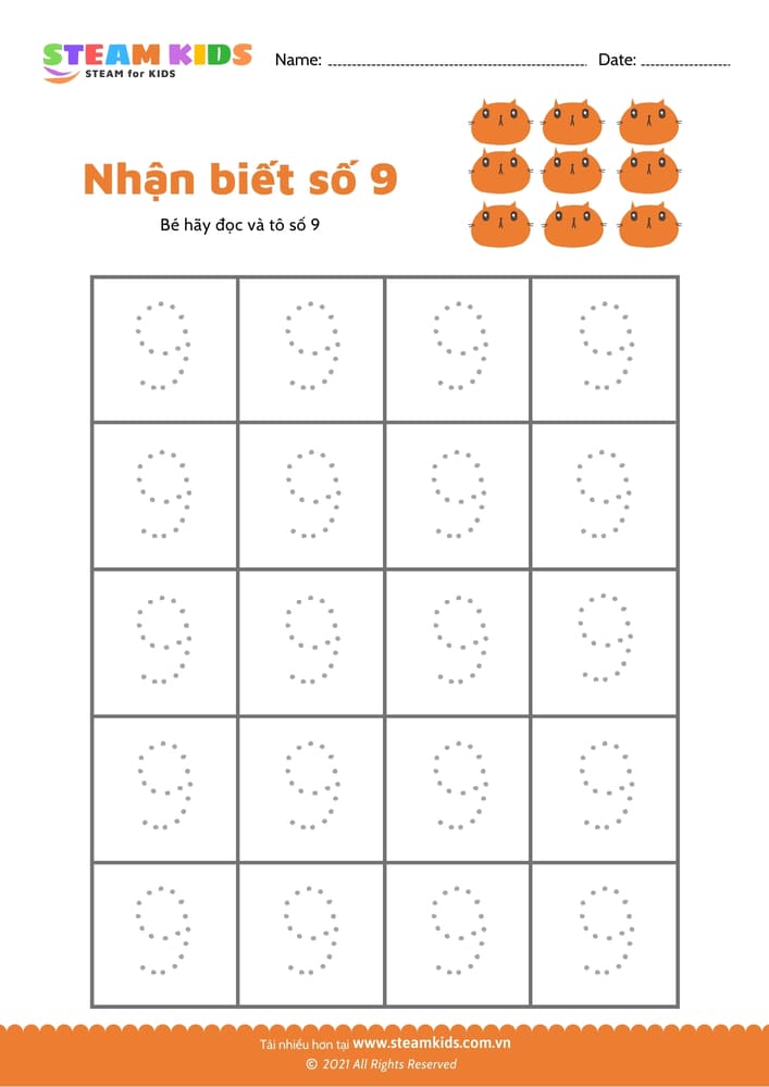 Bài tập toán tư duy - Nhận biết số - B18