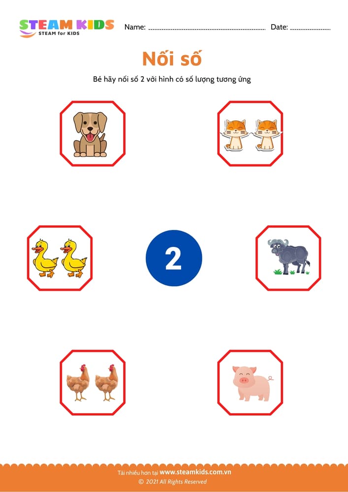 Bài tập toán tư duy - Nhận biết số - B2