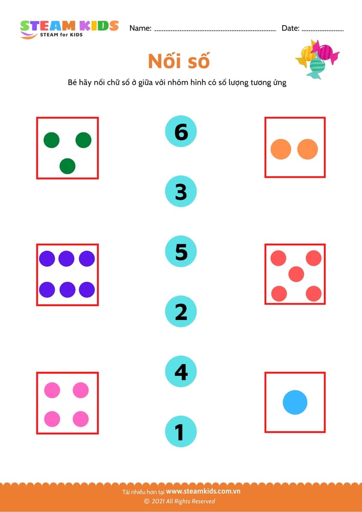 Bài tập toán tư duy - Nhận biết số - B6