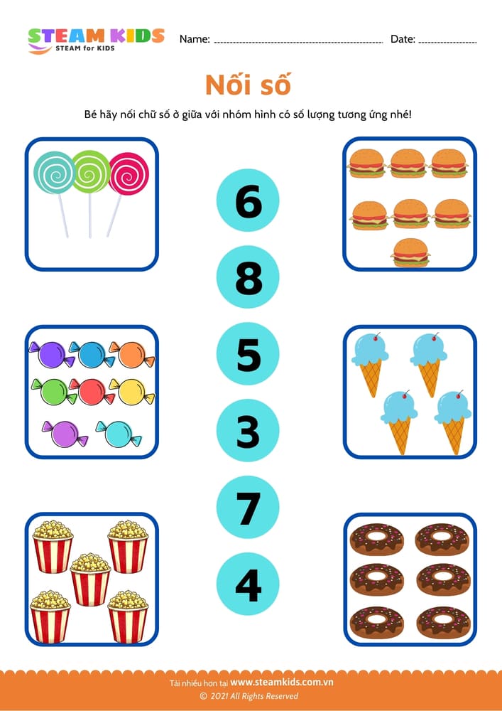 Bài tập toán tư duy - Nhận biết số - B8