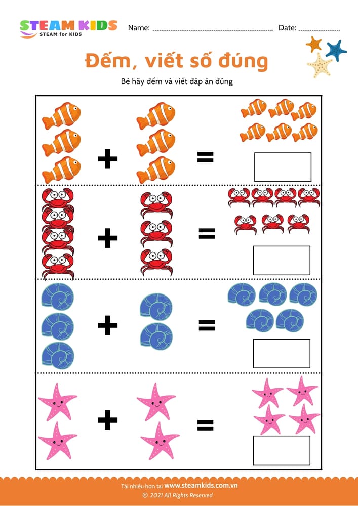 Bài tập toán tư duy - Đếm và viết số đúng - B5