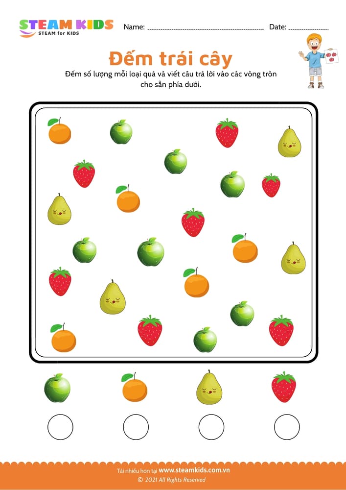 Bài tập toán tư duy - Đếm trái cây
