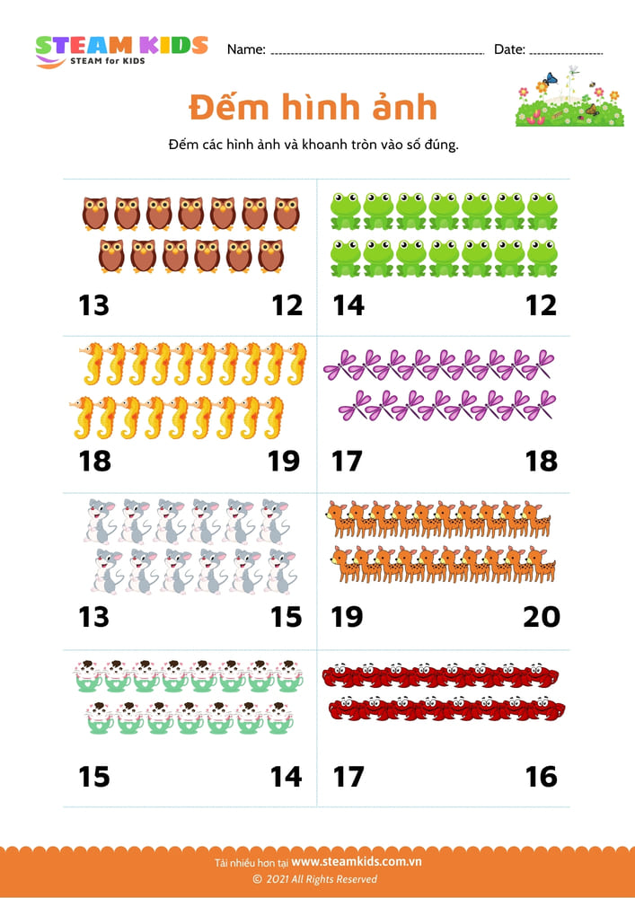 Bài tập toán tư duy - Đếm hình ảnh - B4