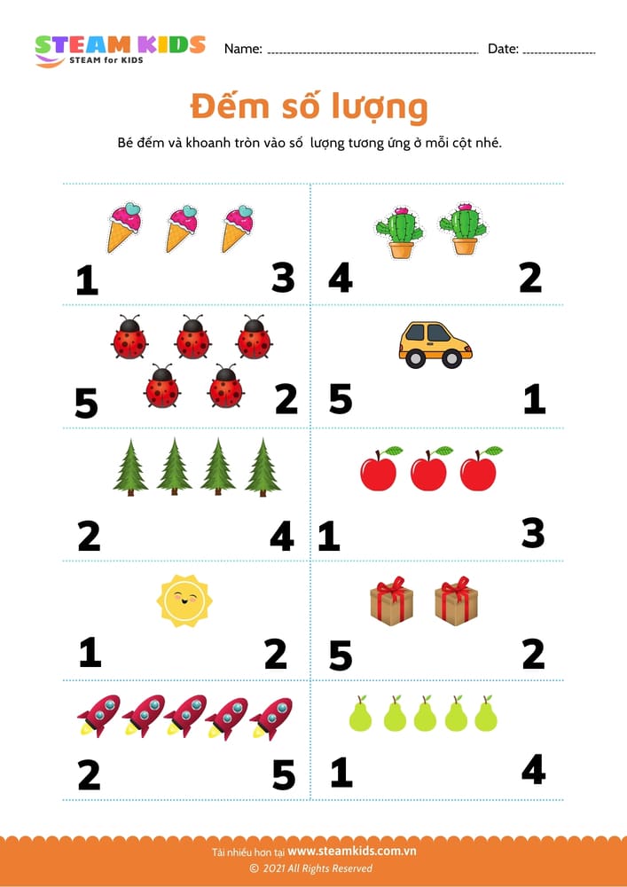 Bài tập toán tư duy - Đếm phạm vi 5