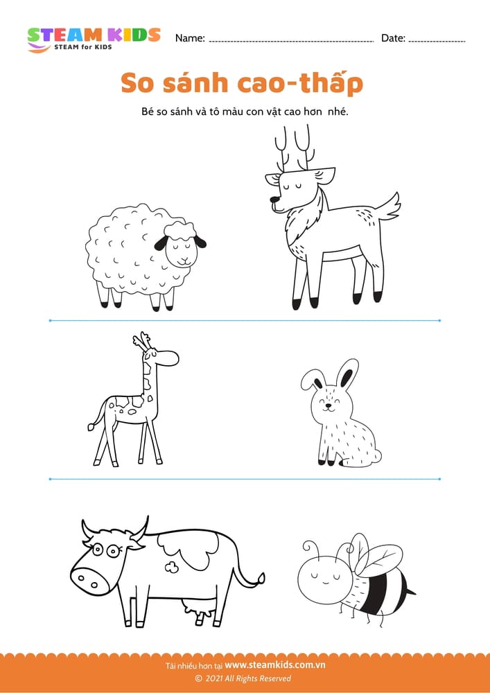 Bài tập toán tư duy - So sánh cao - thấp - B3