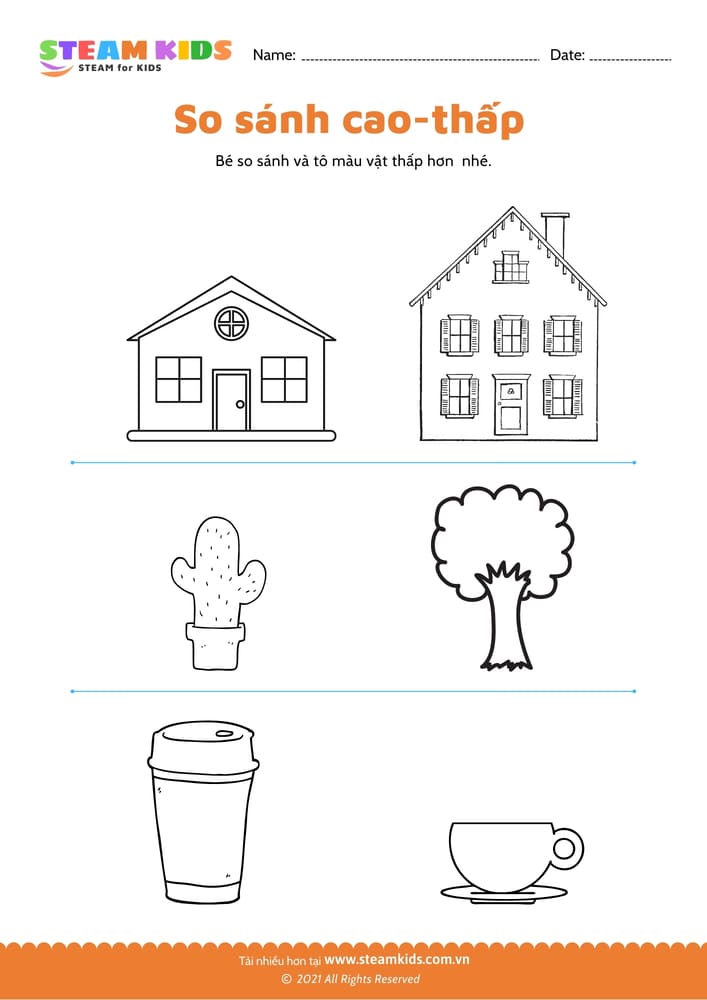 Bài tập toán tư duy - So sánh cao - thấp - B4