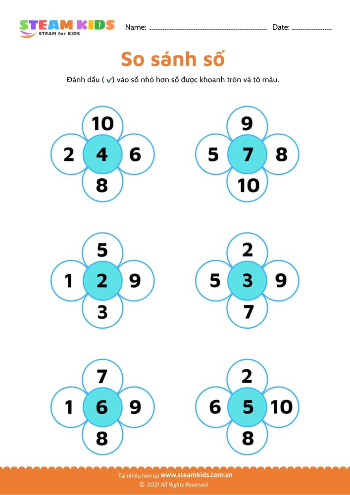 Bài tập toán tư duy - So sánh số - B6