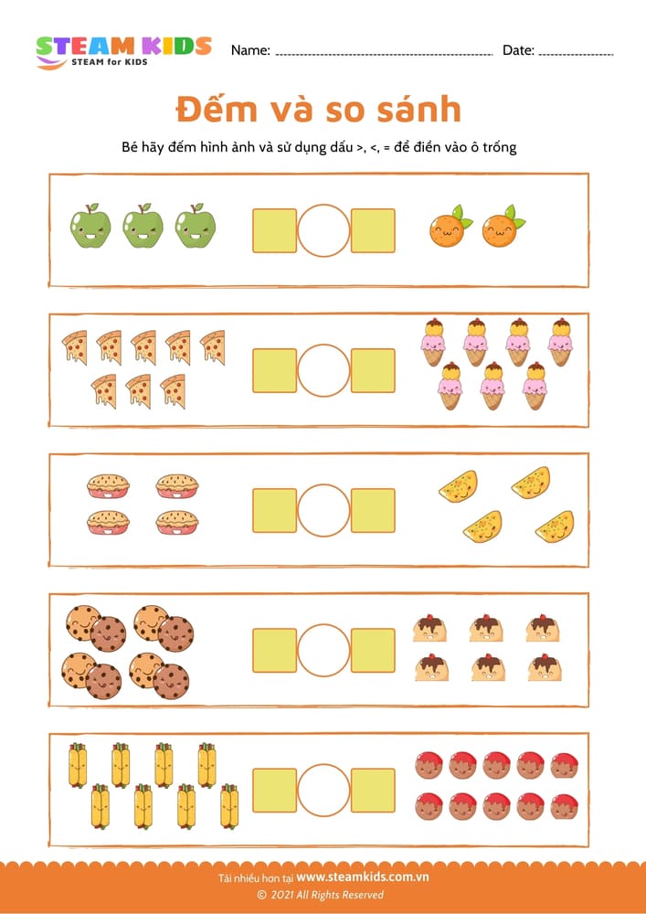 Thực hiện phép cộng - B9 Đếm và so sánh >, <, = - B11