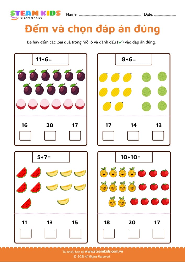 Bài tập toán tư duy - Đếm và viết số - B15