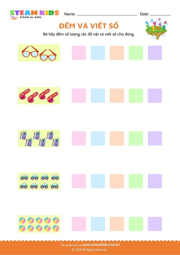 Bài tập toán tư duy - Đếm và viết số - B20