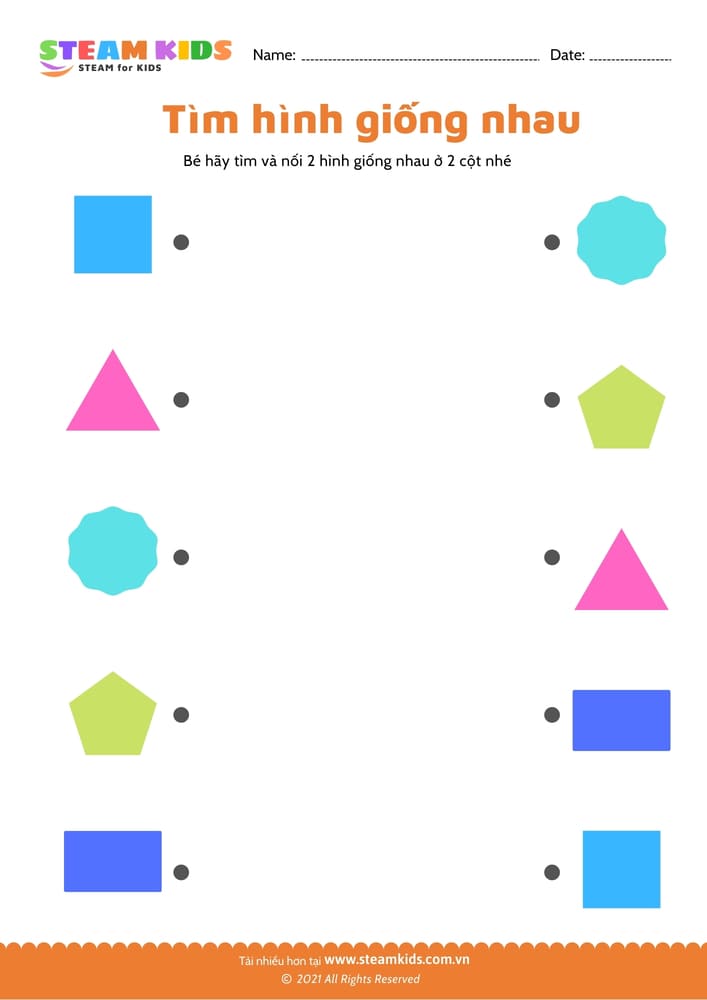 Bài tập toán tư duy - Tìm hình giống nhau - B2